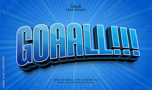 Goal Text Effect Style. Editable text effect style 3d Comic.