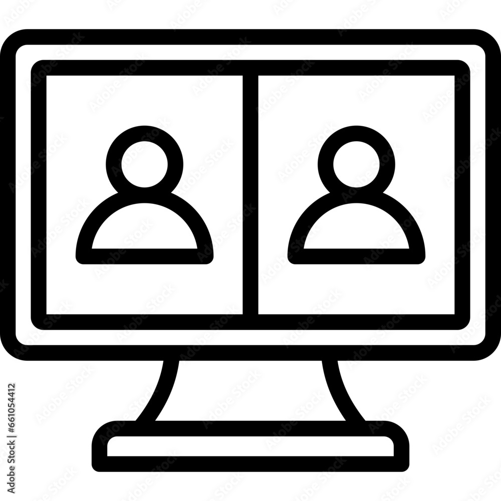Online Discussion Outline Icon Online Discussion Outline Icon
