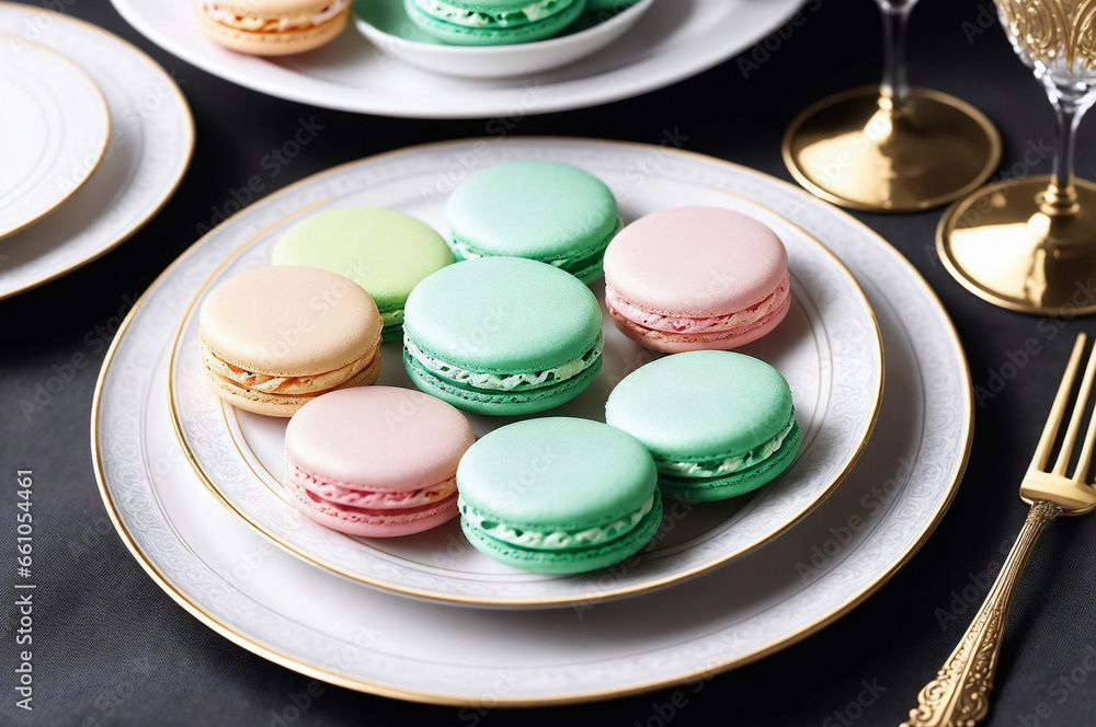 Fototapeta premium macaroons on a plate