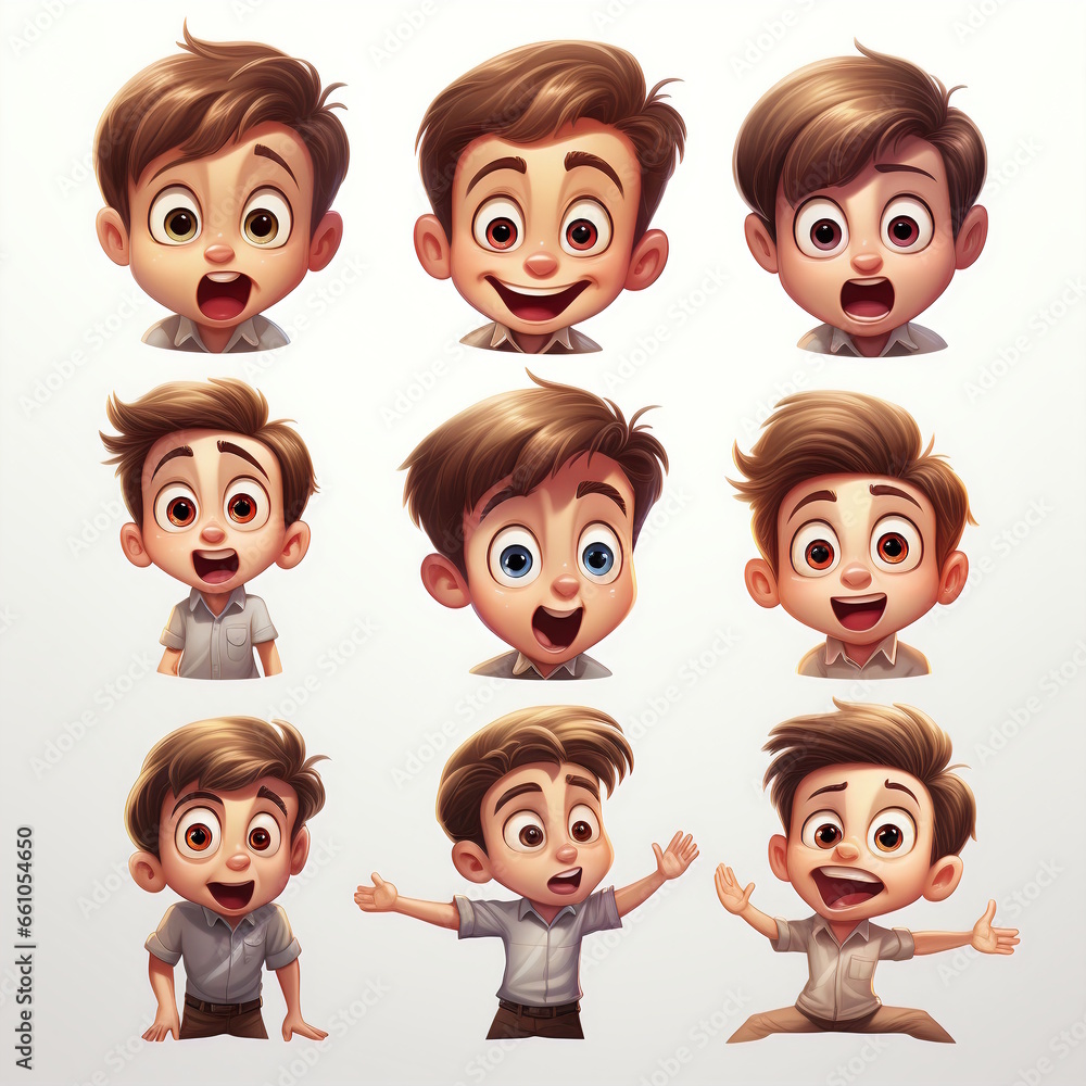 Young Boy Cartoon Character Young Boy Cartoon Character