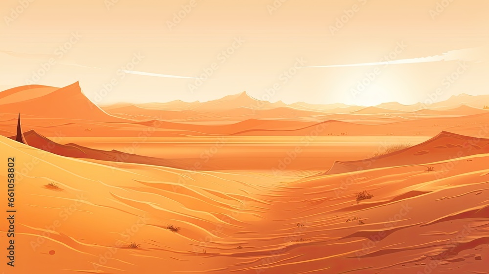 Desert with dune, sand, landscape. Web banner with copy space