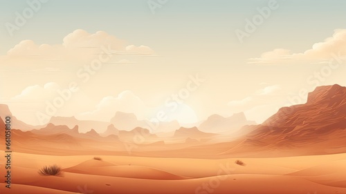 Desert with dune  sand  landscape. Web banner with copy space