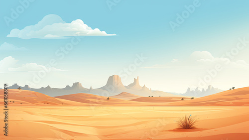 Desert with dune  sand  landscape. Web banner with copy space
