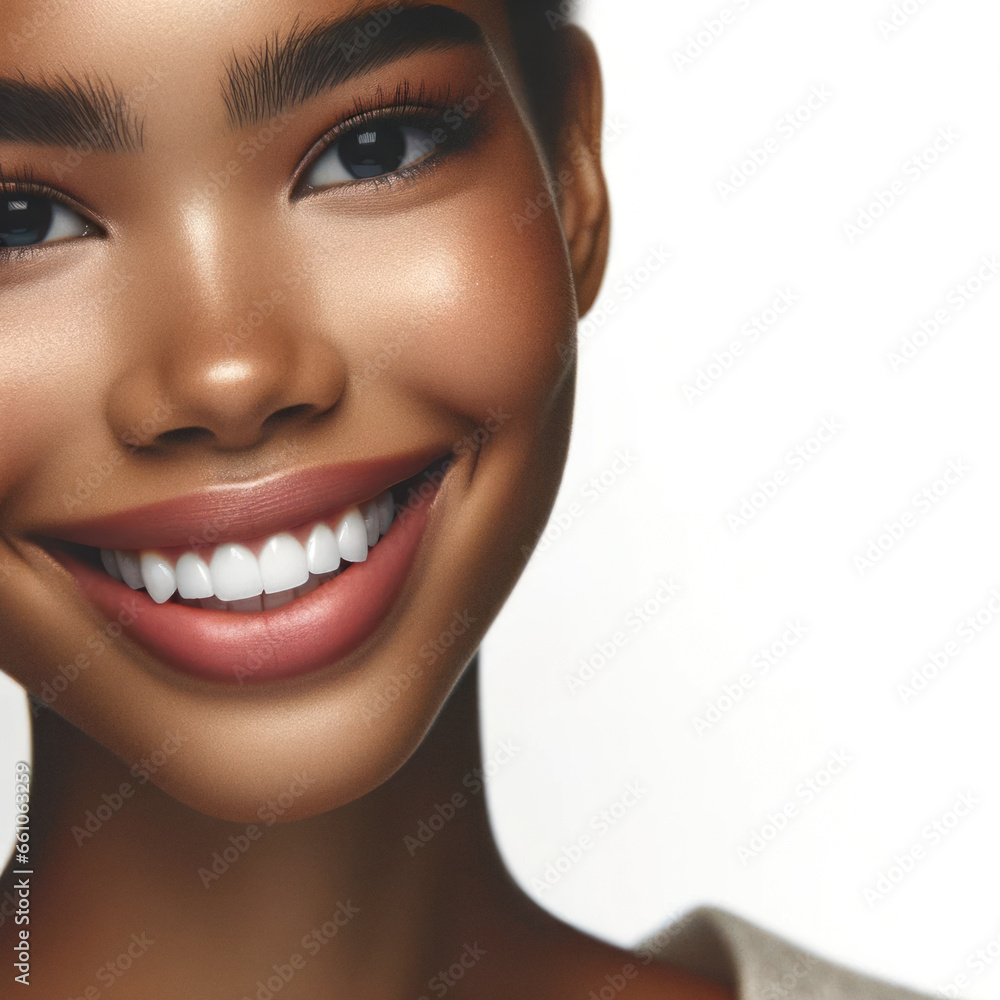 Smiling Young Biracial Model Woman with Clean Teeth Smiling Young Biracial Model Woman with Clean Teeth
