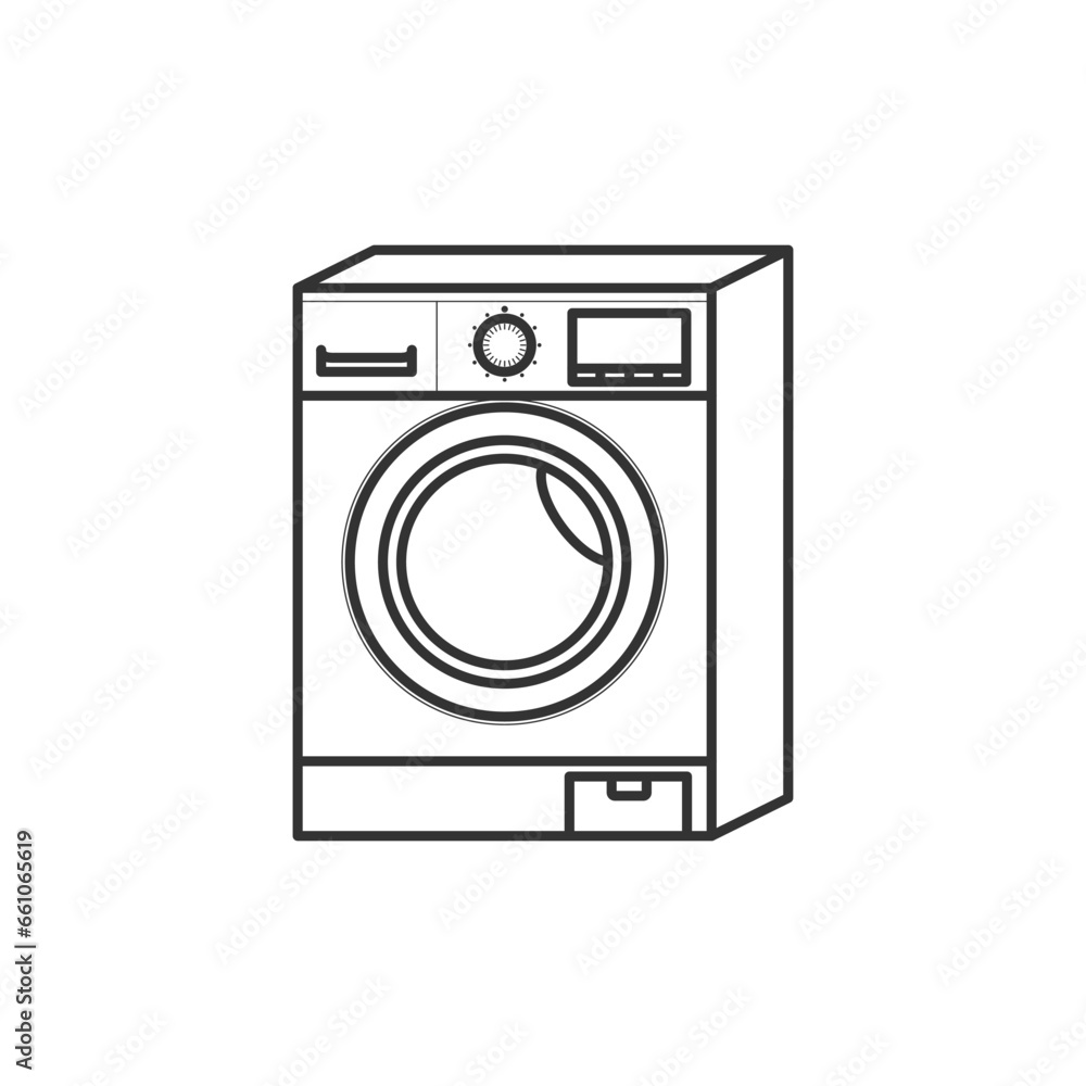 Modern electric Washing Machine vector illustration. Front view of washing machine vector design with shadow. Modern electric Washing Machine vector illustration. Front view of washing machine vector design with shadow.