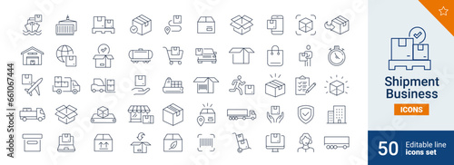 Shipment icons Pixel perfect. Transport, package, transfert, ....