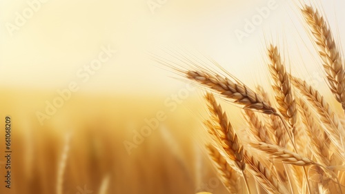 Wheat field. Web banner with copy space