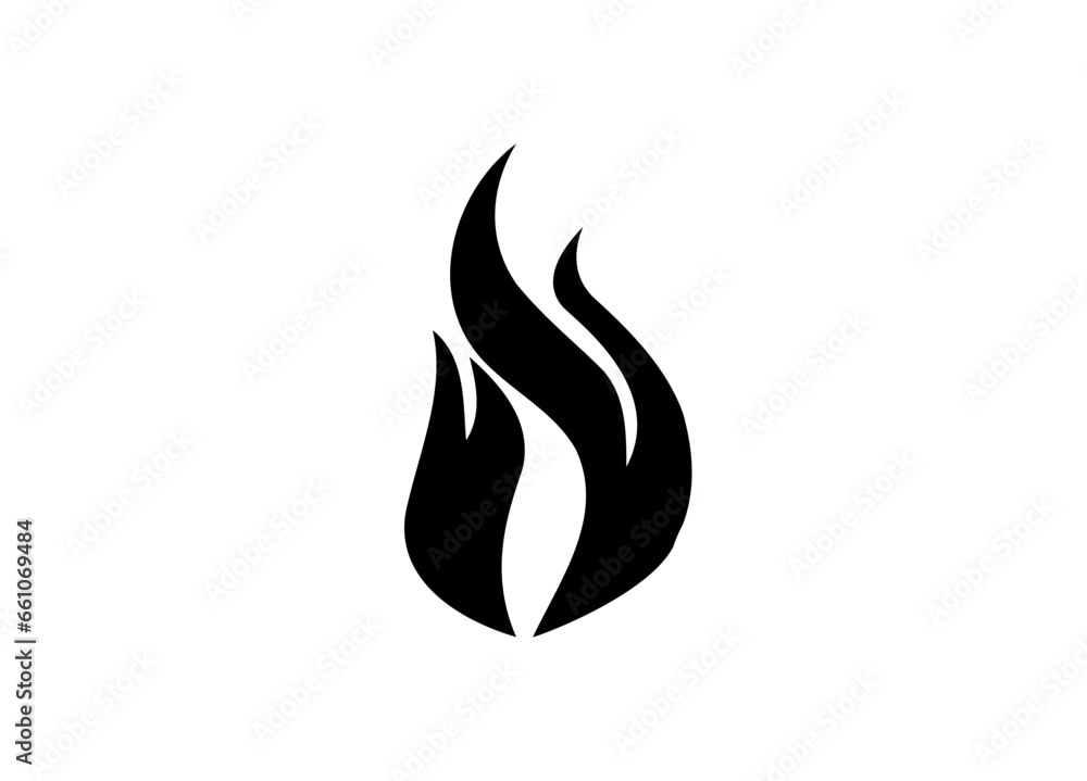 Fire Icon. Tattoo. Vector. Flame. Icon. Sign. Symbol. Flaming. Bonfire. Burning. Fiery. Flammable. Inferno. Hell. Heat. Afire.