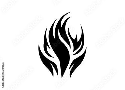 Fire Icon. Tattoo. Vector. Flame. Icon. Sign. Symbol. Flaming. Bonfire. Burning. Fiery. Flammable. Inferno. Hell. Heat. Afire. © martstudio