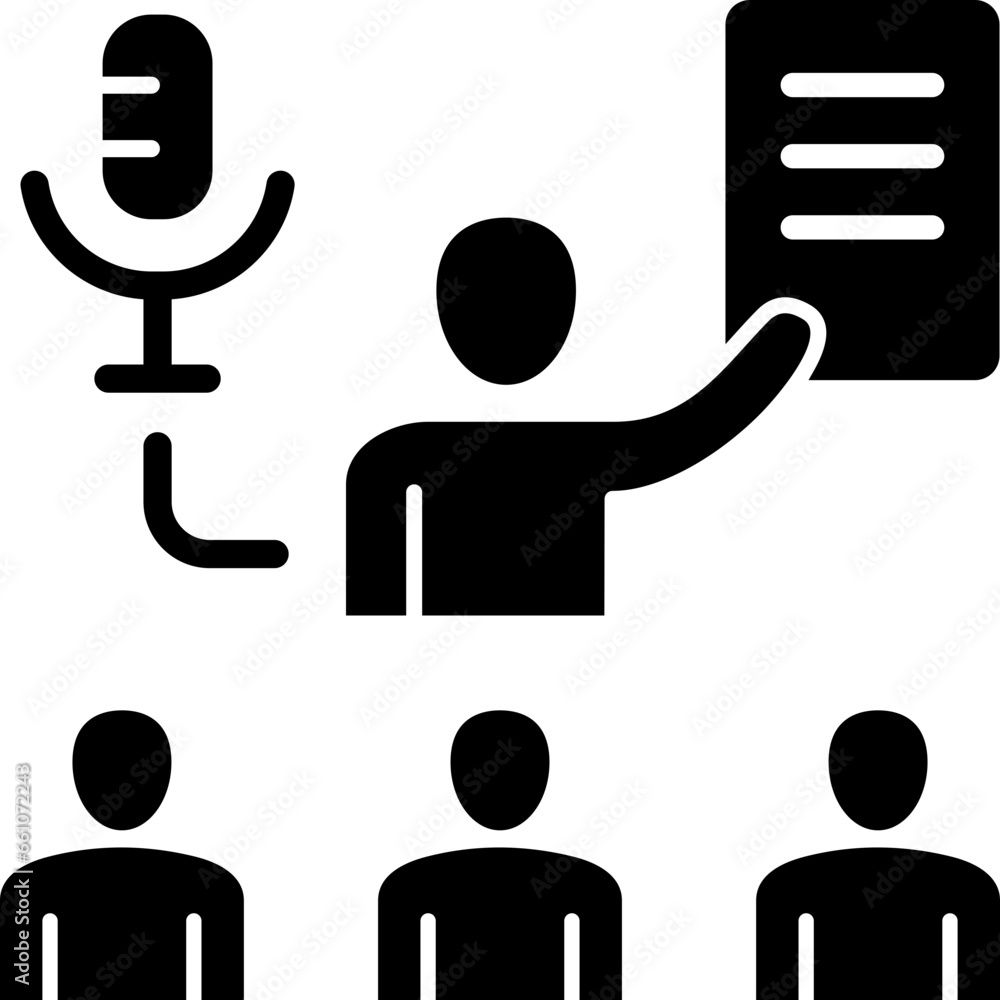 Coaching Glyph Icon Coaching Glyph Icon