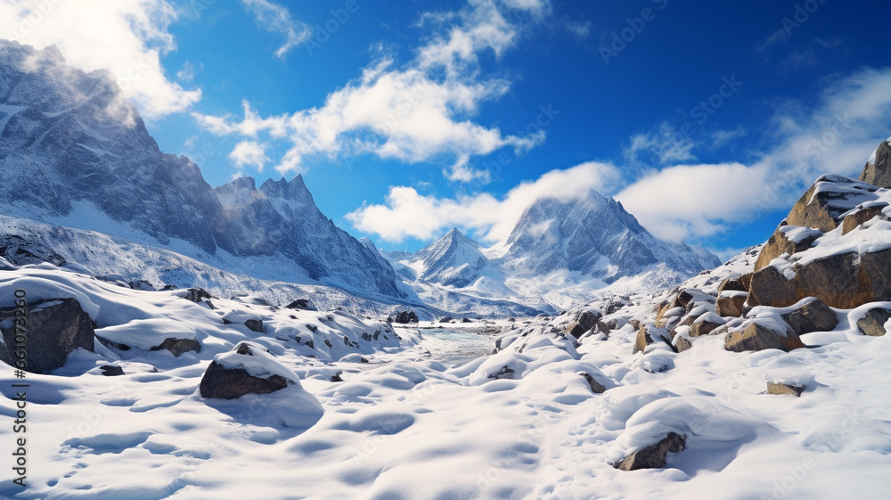 custom made wallpaper toronto digitalSnow mountain background. worm eye view. Generative AI