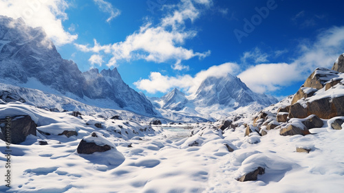 Wallpaper Mural Snow mountain background. worm eye view. Generative AI Torontodigital.ca