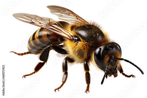 Macro of a honey bee. PNG