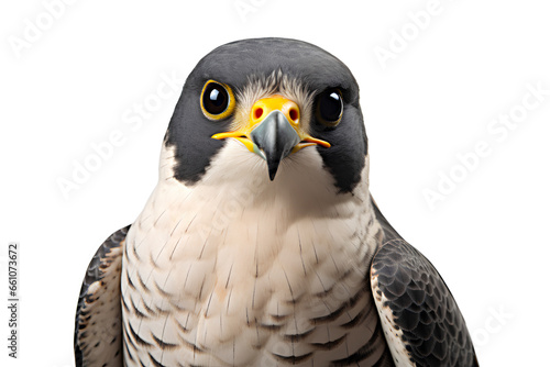 A peregrine falcon on a white background  Generative AI