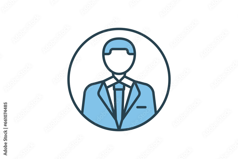 Avatar Icon. Icon related to Identity. Suitable for web site design, app, UI, user interfaces. Flat line icon style. Simple vector design editable