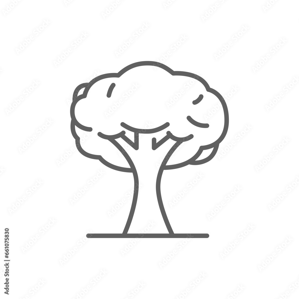 Tree icon. Simple outline style. Single tree, leaf, forest, nature concept. Thin line symbol. Vector illustration isolated. Editable stroke. Tree icon. Simple outline style. Single tree, leaf, forest, nature concept. Thin line symbol. Vector illustration isolated. Editable stroke.
