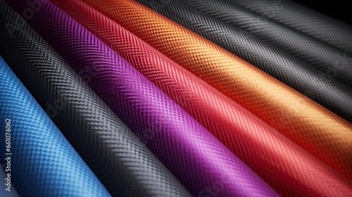 Color Carbon Fiber Material Close Up