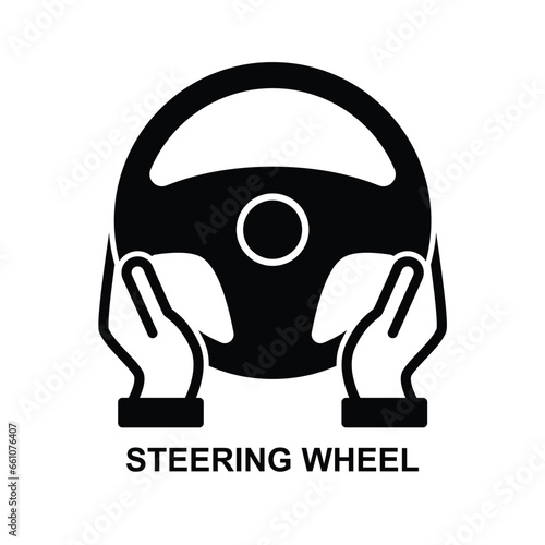Steering icon. Driving car icon isolated on background vector illustration.