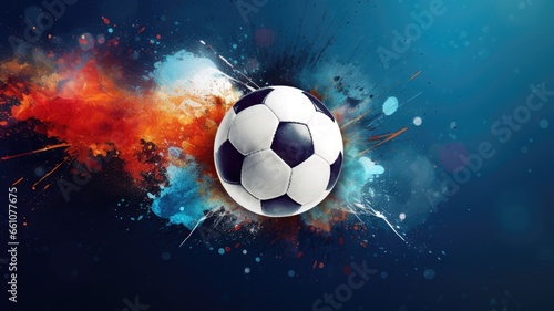 Soccer ball, football, game background. Web banner with copy space
