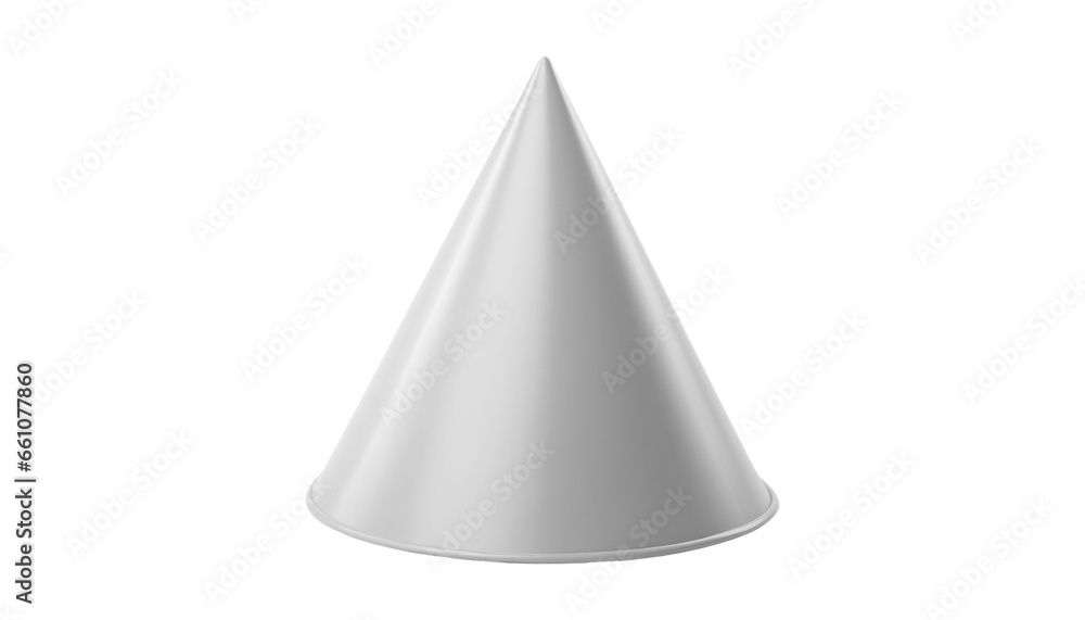 Fototapeta premium grey white party hat isolated on transparent background cutout