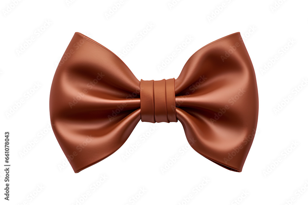 Brown bow isolated on a transparent background, Generative AI Brown bow isolated on a transparent background, Generative AI