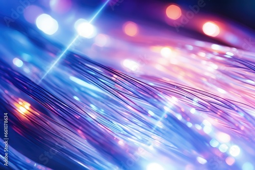 Optic Fiber Cables Close Up - Speed of Modern Communication - AI Generated