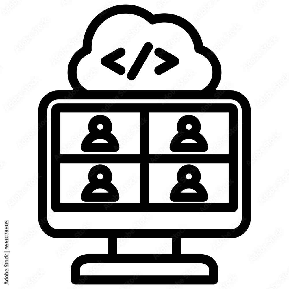 Online Coding Boot Camps Outline Icon Online Coding Boot Camps Outline Icon
