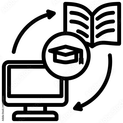 Blended Learning Outline Icon