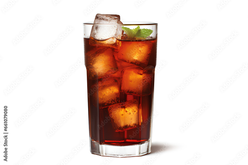 Coca-Cola drink, soda drinking glass on white background Coca-Cola drink, soda drinking glass on white background