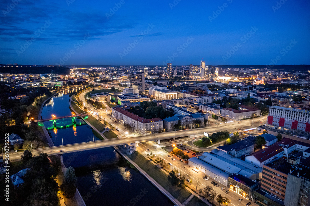 Vilnius city at night