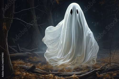 A Halloween Ghost, Created with Generative AI