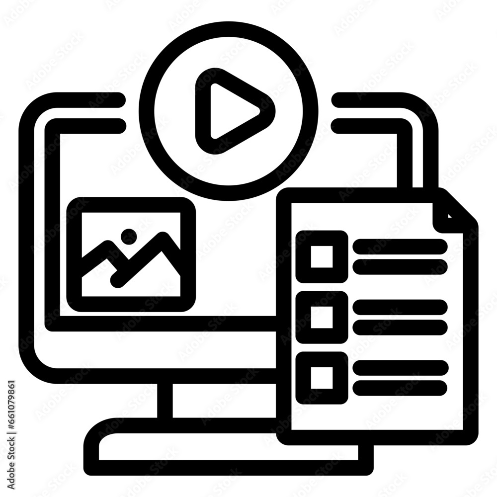 Fototapeta premium Content Planning Outline Icon