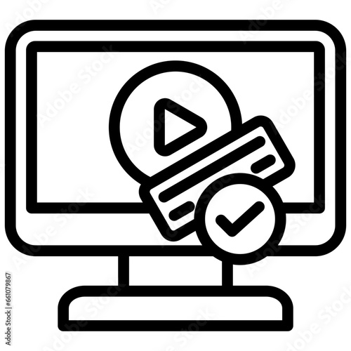 Digital Watermarking Outline Icon