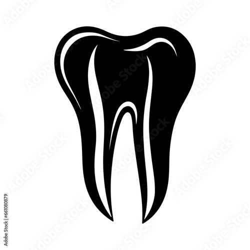 tooth icon illustration, Flat tooth icon. Dental treatment symbol. Dentist logotype.