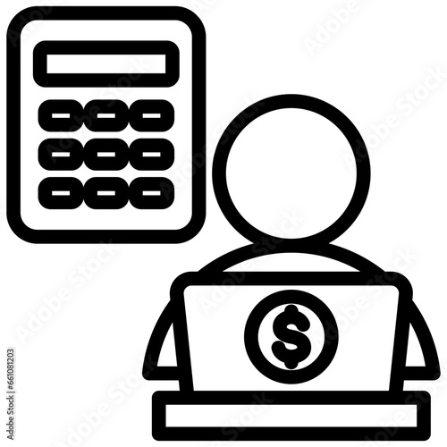 Accounting Outline Icon