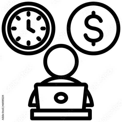 Freelance Job Outline Icon