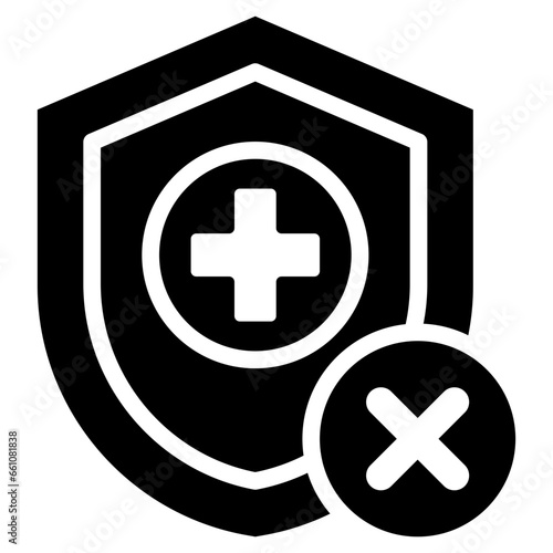 No Health Insurance Glyph Icon