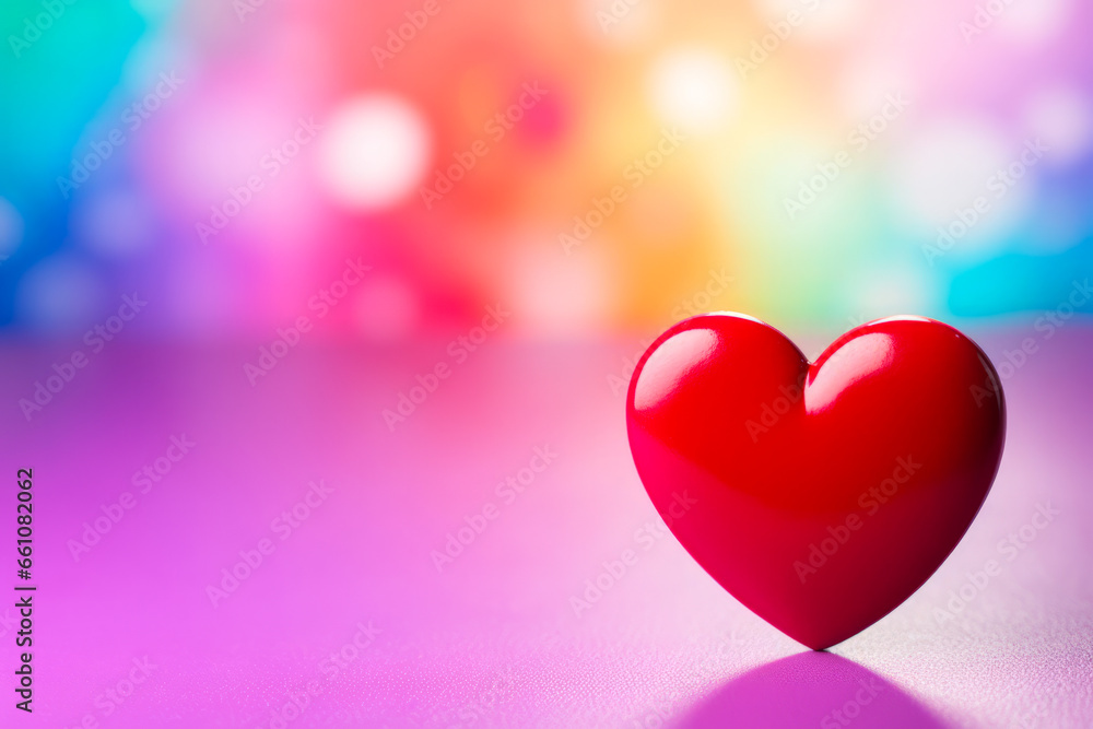 Red Heart Shines Amidst Bokeh Magic