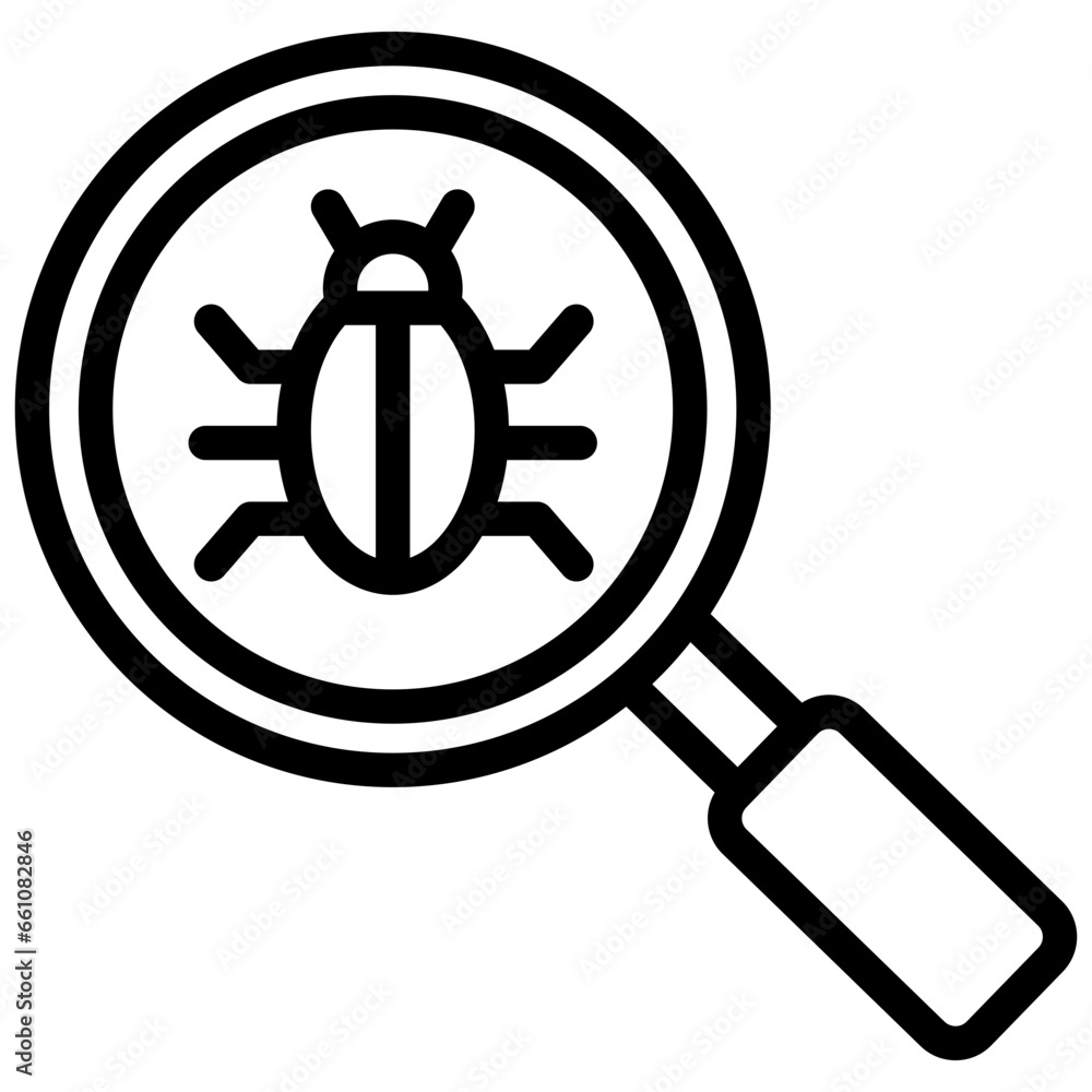 Virus Scan Outline Icon Virus Scan Outline Icon