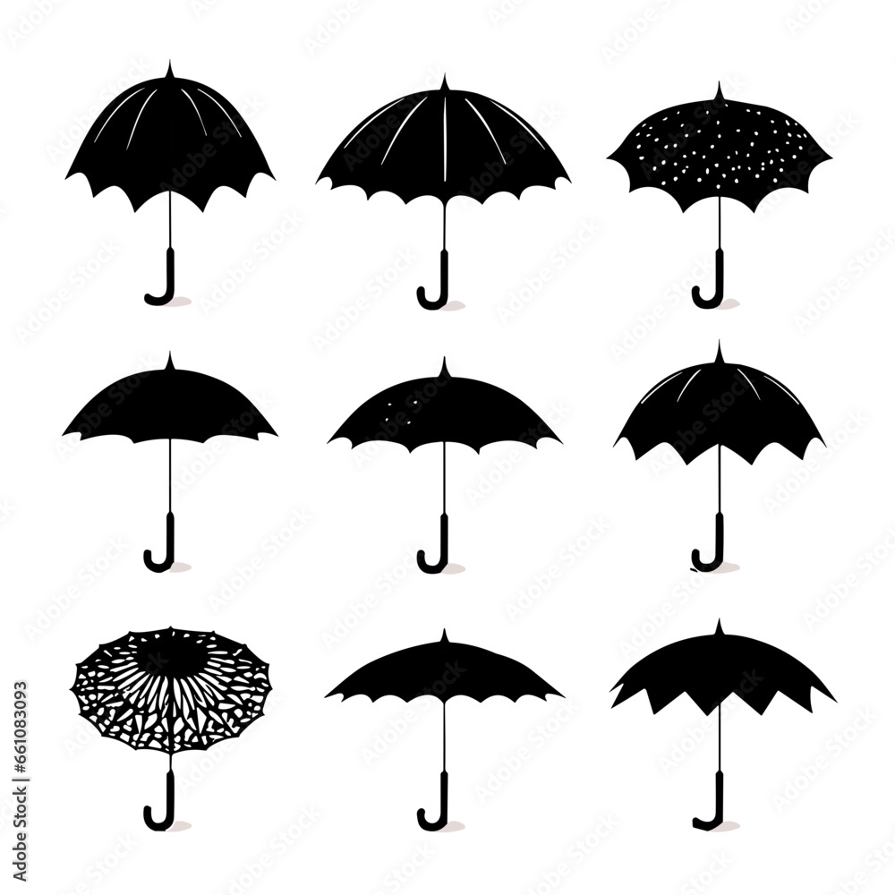 umbrella silhouette, umbrella vector, umbrella svg, umbrella png, umbrella illustration, umbrella, rain, vector, weather - obrazy, fototapety, plakaty 
