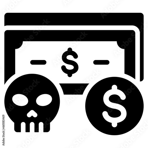 Illegal Money Glyph Icon