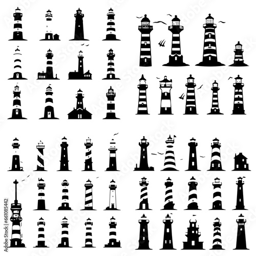 lighthouse silhouette vector