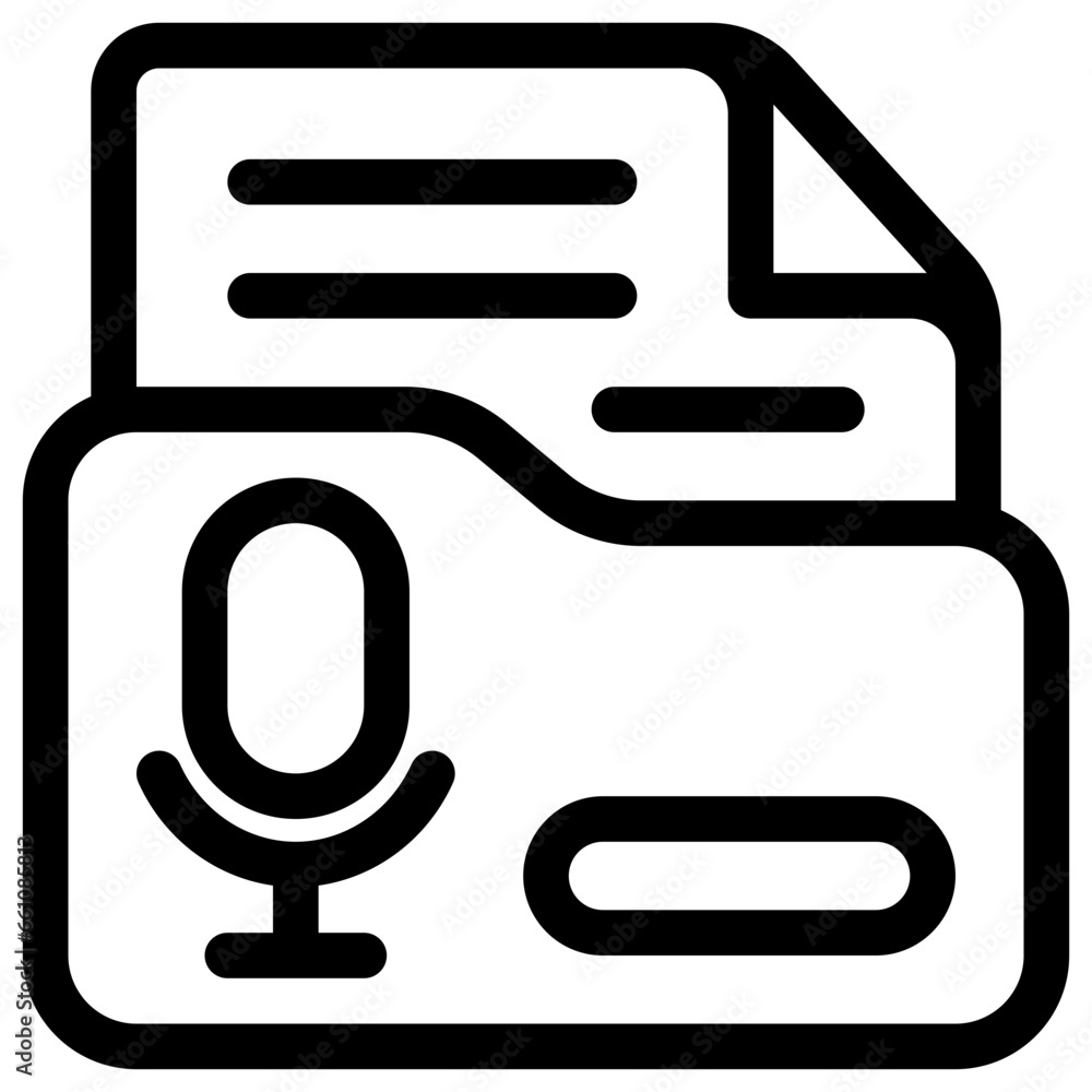 folder podcast 3d icon illustration folder podcast 3d icon illustration