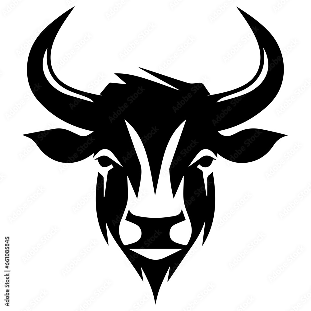 Vector image of an buffalo head on white background, Angry head face mascot of bull buffalo portrait. black white line art vector illustration Vector image of an buffalo head on white background, Angry head face mascot of bull buffalo portrait. black white line art vector illustration