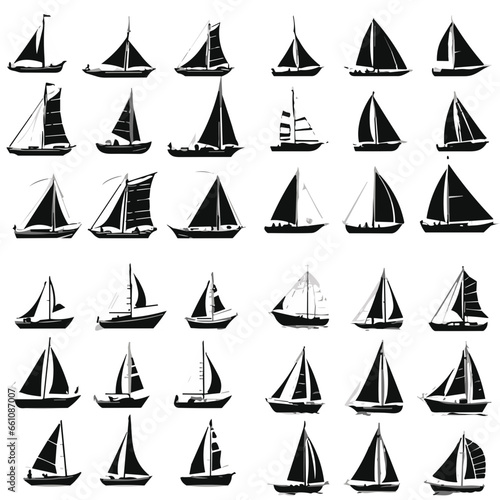 set of sailing ships