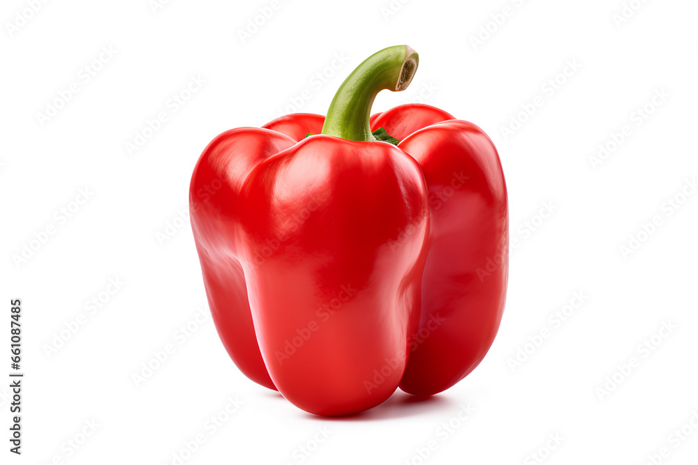 Red bell pepper isolated on a transparent background, Generative AI Red bell pepper isolated on a transparent background, Generative AI