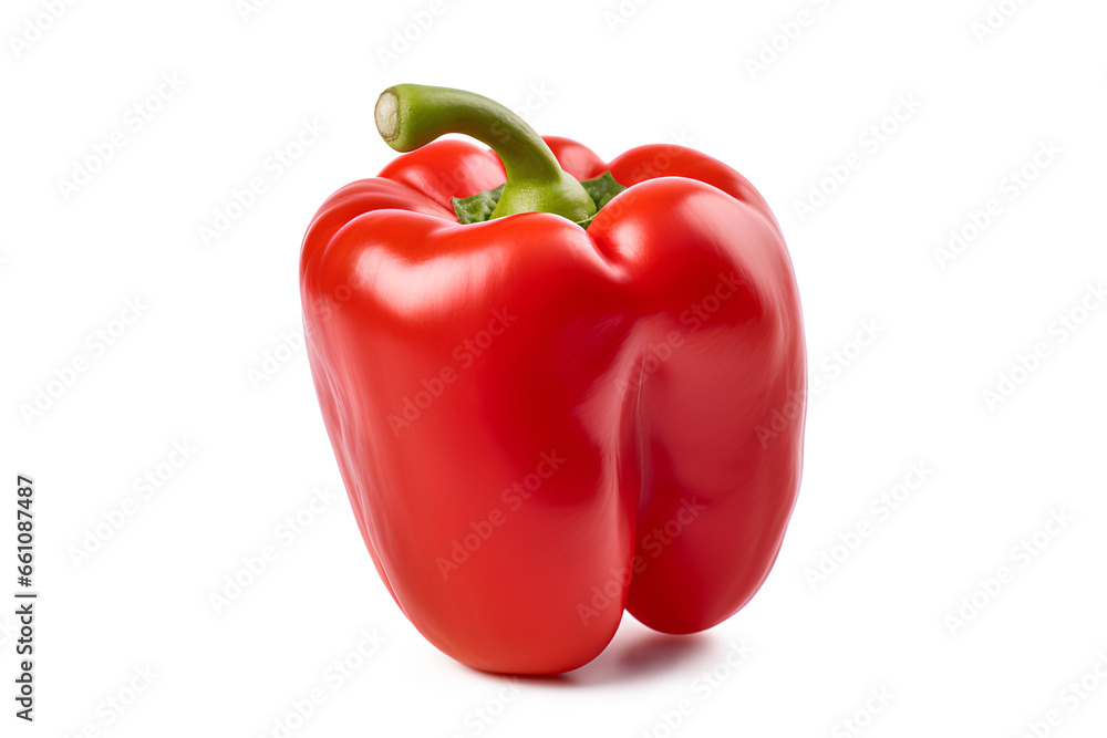 Red bell pepper isolated on a transparent background, Generative AI Red bell pepper isolated on a transparent background, Generative AI