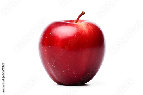 Red apple isolated on a transparent background, Generative AI