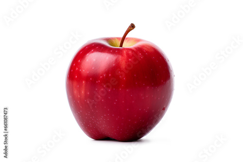 Red apple isolated on a transparent background, Generative AI
