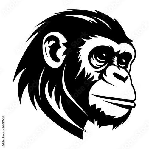 Wallpaper Mural chimpanzee vector drawing. Isolated hand drawn object, engraved style illustration Torontodigital.ca